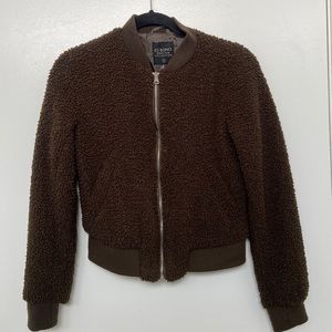 Fashion nova Ci Sono faux sheepskin jacket dark olive green sz S